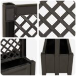 vidaXL Veľký kvetináč s trelliskom Antracitová 99,5 x 43 x 133,5 PP – Obrázok 5