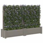vidaXL Veľký kvetináč s trelliskom 2 pcs Sivá 200 x 43 x 133,5 cm PP – Obrázok 3
