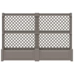 vidaXL Veľký kvetináč s trelliskom 2 pcs Sivá 200 x 43 x 133,5 cm PP – Obrázok 4
