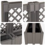 vidaXL Veľký kvetináč s trelliskom 2 pcs Sivá 200 x 43 x 133,5 cm PP – Obrázok 6