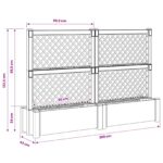 vidaXL Veľký kvetináč s trelliskom 2 pcs Sivá 200 x 43 x 133,5 cm PP – Obrázok 7