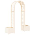 vidaXL Ružový oblúk s kvetináčom Biela 168,5 x 43 x 207 cm PP – Obrázok 2