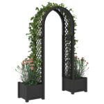 vidaXL Ružový oblúk s kvetináčom Antracitová 168,5 x 43 x 207 cm PP – Obrázok 2