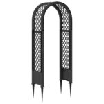 vidaXL Ružový oblúk so špicami Antracitová 97 x 43 x 218 cm PP