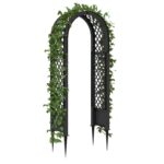 vidaXL Ružový oblúk so špicami Antracitová 97 x 43 x 218 cm PP – Obrázok 2