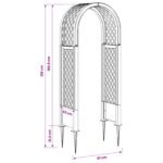 vidaXL Ružový oblúk so špicami Antracitová 97 x 43 x 218 cm PP – Obrázok 6