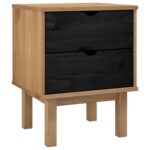 vidaXL Nočný stolík OTTA Čierna 45 x 39 x 57 cm Borovicový masív – Obrázok 2