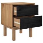 vidaXL Nočný stolík OTTA Čierna 45 x 39 x 57 cm Borovicový masív – Obrázok 3