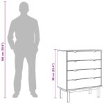 vidaXL Příborník OTTA Čierna 76,5 x 39,5 x 90 cm Borovicový masív – Obrázok 10