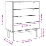 vidaXL Příborník OTTA Čierna 76,5 x 39,5 x 90 cm Borovicový masív – Obrázok 9
