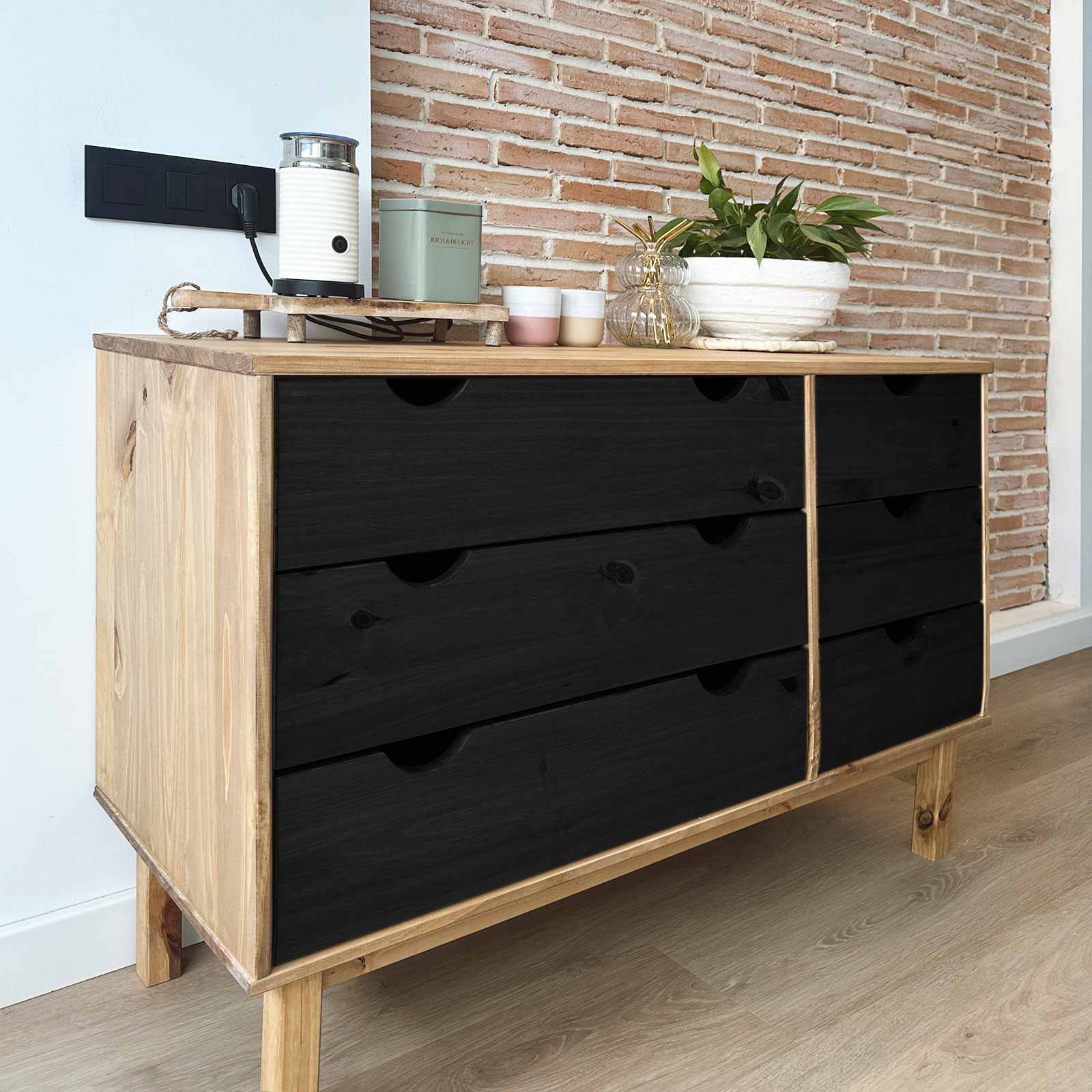 42041751_1.jpg vidaXL Zásuvkový kabinet so zásuvkou OTTA Čierna 111 x 43 x 73,5 cm – Obrázok 1