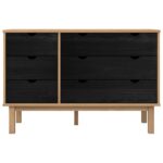 vidaXL Zásuvkový kabinet so zásuvkou OTTA Čierna 111 x 43 x 73,5 cm – Obrázok 5