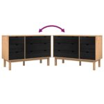 vidaXL Zásuvkový kabinet so zásuvkou OTTA Čierna 111 x 43 x 73,5 cm – Obrázok 8