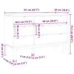 vidaXL Zásuvkový kabinet so zásuvkou OTTA Čierna 111 x 43 x 73,5 cm – Obrázok 9