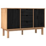 vidaXL Servírovacia skriňa OTTA Čierna 113,5 x 43 x 73 cm – Obrázok 2