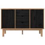 vidaXL Servírovacia skriňa OTTA Čierna 113,5 x 43 x 73 cm – Obrázok 4