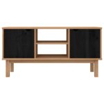 vidaXL TV stolík OTTA 113,5 x 43 x 57 cm Čierna Borovicový masív – Obrázok 4