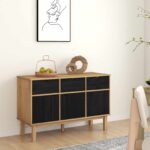 vidaXL Servírovacia skriňa OTTA Hnedá a čierna 114 x 43 x 73,5 cm