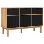 vidaXL Servírovacia skriňa OTTA Hnedá a čierna 114 x 43 x 73,5 cm – Obrázok 2