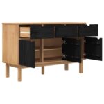 vidaXL Servírovacia skriňa OTTA Hnedá a čierna 114 x 43 x 73,5 cm – Obrázok 3