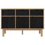 vidaXL Servírovacia skriňa OTTA Hnedá a čierna 114 x 43 x 73,5 cm – Obrázok 4