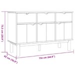 vidaXL Servírovacia skriňa OTTA Hnedá a čierna 114 x 43 x 73,5 cm – Obrázok 6