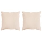 vidaXL Vankúš 2 pcs Béžová 80 x 80 cm Kapoková vlákno – Obrázok 2