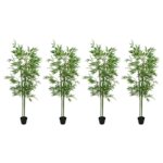 vidaXL Umelý bambusový strom 4 pcs Zelená 60 x 18 x 190 cm