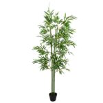 vidaXL Umelý bambusový strom 4 pcs Zelená 60 x 18 x 190 cm – Obrázok 3