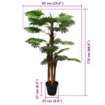 vidaXL Umelá palma fan Zelená 60 x 25 x 170 cm Látka a bambus – Obrázok 5