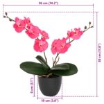 vidaXL Umelá rastlina orchidea Červená 36 x 10 x 30 cm – Obrázok 4