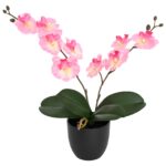 vidaXL Umelá rastlina orchidea Ružová 36 x 10 x 30 cm – Obrázok 2