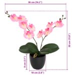 vidaXL Umelá rastlina orchidea Ružová 36 x 10 x 30 cm – Obrázok 5