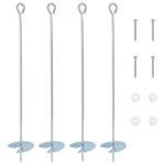 vidaXL Zemný kotviaci predmet 4 pcs Strieborná Ø10 x 60 cm – Obrázok 2