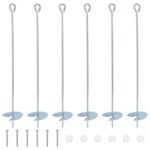 vidaXL Zemný kotviaci predmet 6 pcs Strieborná Ø10 x 60 cm – Obrázok 2
