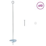 vidaXL Zemný kotviaci predmet 10 pcs Strieborná Ø10 x 60 cm – Obrázok 3