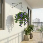 vidaXL Umelé kvety Fialová 66 x 75 x 70 cm PE a oceľ – Obrázok 3
