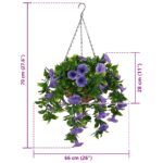 vidaXL Umelé kvety Fialová 66 x 75 x 70 cm PE a oceľ – Obrázok 6