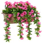 vidaXL Umelé kvety Fialovo červená 55 x 20 x 55 cm PE a oceľ – Obrázok 3