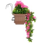 vidaXL Umelé kvety Fialovo červená 55 x 20 x 55 cm PE a oceľ – Obrázok 4