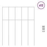 vidaXL Záhradný plotový panel 12 pcs Pozinkovaná oceľ Strieborná – Obrázok 3