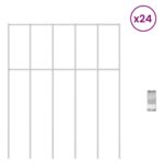 vidaXL Záhradný plotový panel 24 pcs Pozinkovaná oceľ Strieborná – Obrázok 3
