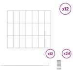 vidaXL Záhradný plot s kolíkmi 12 pcs 35 x 30 cm Mesh Pozinkovaná oceľ – Obrázok 3