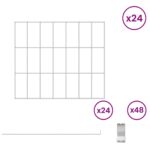 vidaXL Záhradný plot s kolíkmi 24 pcs 35 x 30 cm Mesh Pozinkovaná oceľ – Obrázok 3