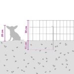 vidaXL Záhradný plot s kolíkmi 24 pcs 35 x 30 cm Mesh Pozinkovaná oceľ – Obrázok 9