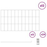 vidaXL Záhradný plot s kolíkmi 12 pcs 55 x 30 cm Mesh Pozinkovaná oceľ – Obrázok 3