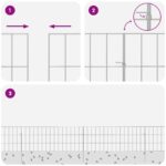vidaXL Záhradný plot s kolíkmi 24 pcs 75 x 30 cm Mesh Pozinkovaná oceľ – Obrázok 7