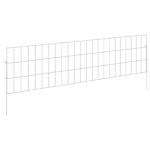 vidaXL Záhradný plot s kolíkmi 12 pcs 115 x 30 cm Mesh Strieborná – Obrázok 2