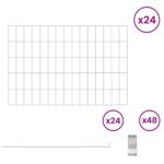 vidaXL Záhradný plot s kolíkmi 24 pcs 75 x 50 cm Mesh Pozinkovaná oceľ – Obrázok 3