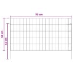 vidaXL Záhradný plot s kolíkmi 12 pcs 95 x 50 cm Mesh Pozinkovaná oceľ – Obrázok 8